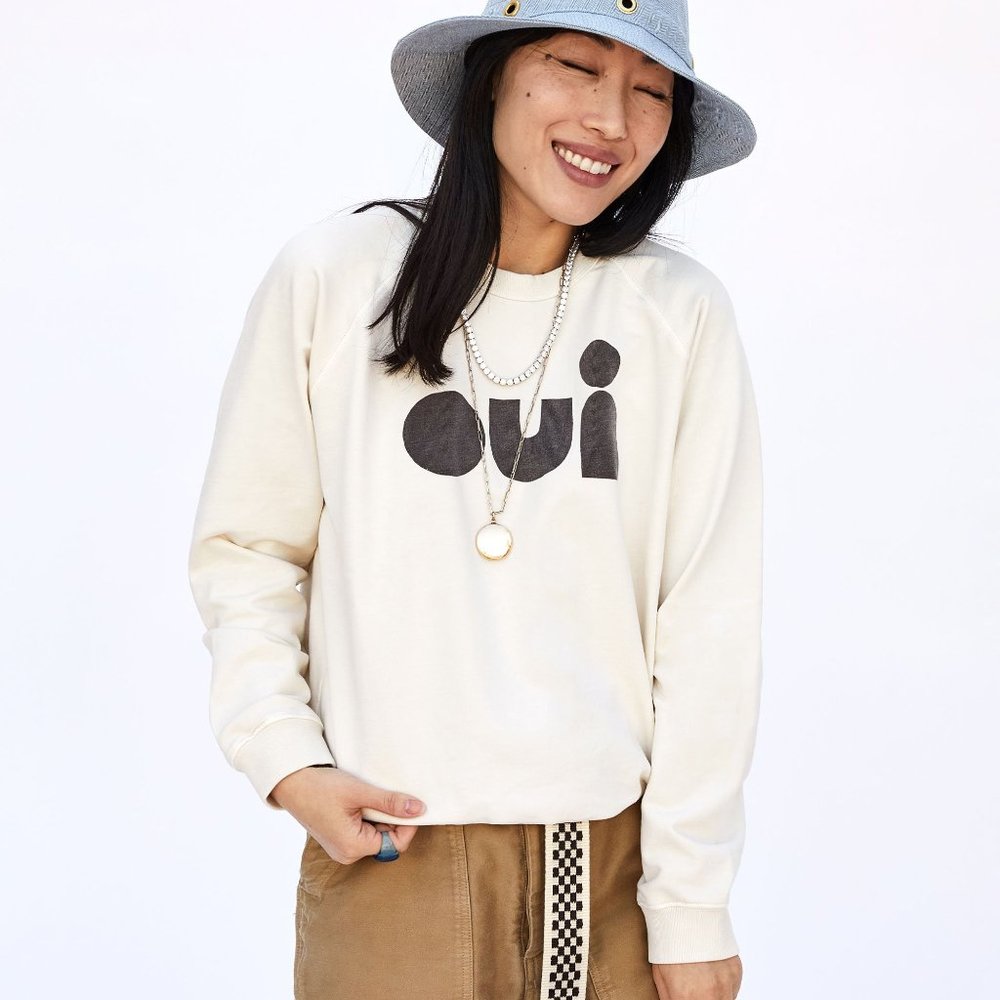 Clare V. Oui Sweatshirt Black and White